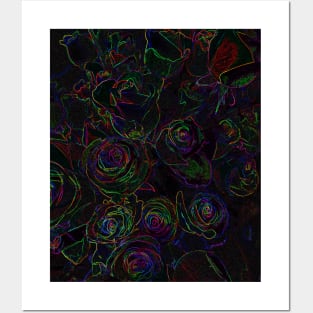 Black Panther Art - Flower Bouquet with Glowing Edges 26 Posters and Art